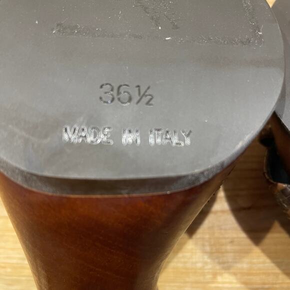 Saint Laurent Bianca Brown Snake Skin Platform Sandals Women's Size 36.5 NWOB - Picture 9 of 9